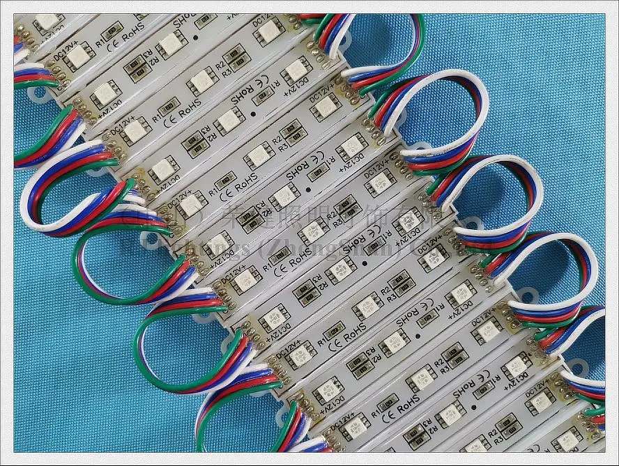 RGB светодиодный модуль 5050 светодиодный подсветка светодиодный пиксельный модульный свет SMD5050 DC12V 3 светодиодный IP66 CW/WW/R/Y/B/G/Цветная(RGB