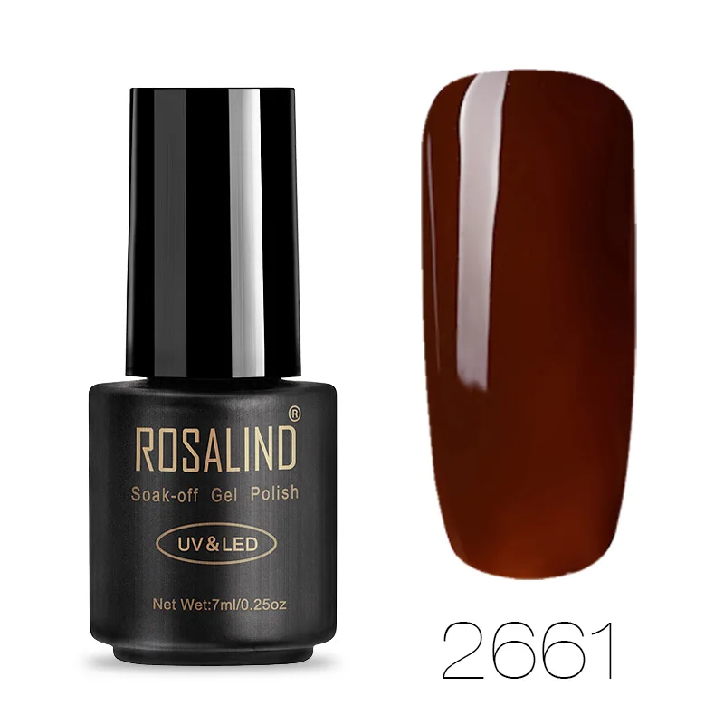RA2661 ROSALIND 7 мл кофейные цвета Гель-лак для ногтей для УФ-и светодиодной лампы дизайн ногтей без запаха Полупостоянный Гель-лак - Цвет: RA2661