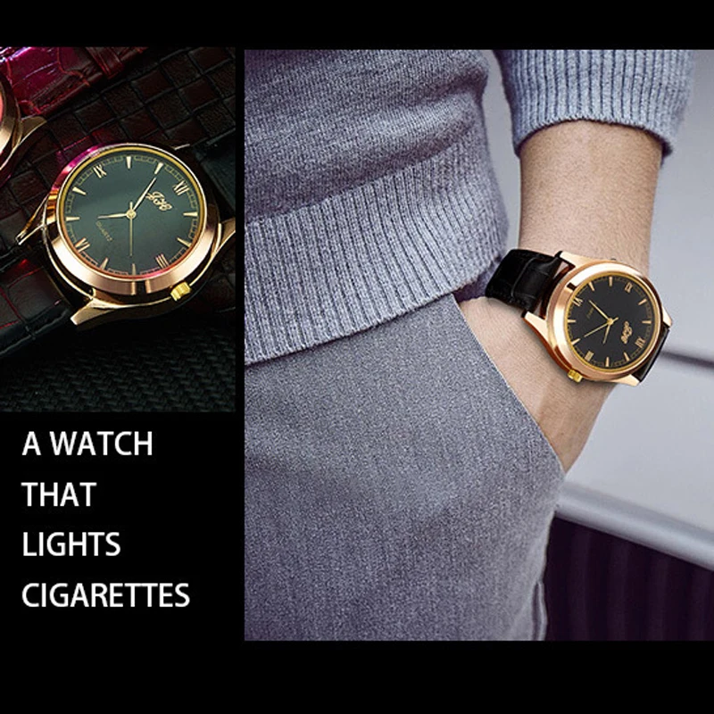 

Watches men with USB Electronic Rechargeable Windproof Flameless Cigarette Lighter Men's wrist watches saat relogio Masculino