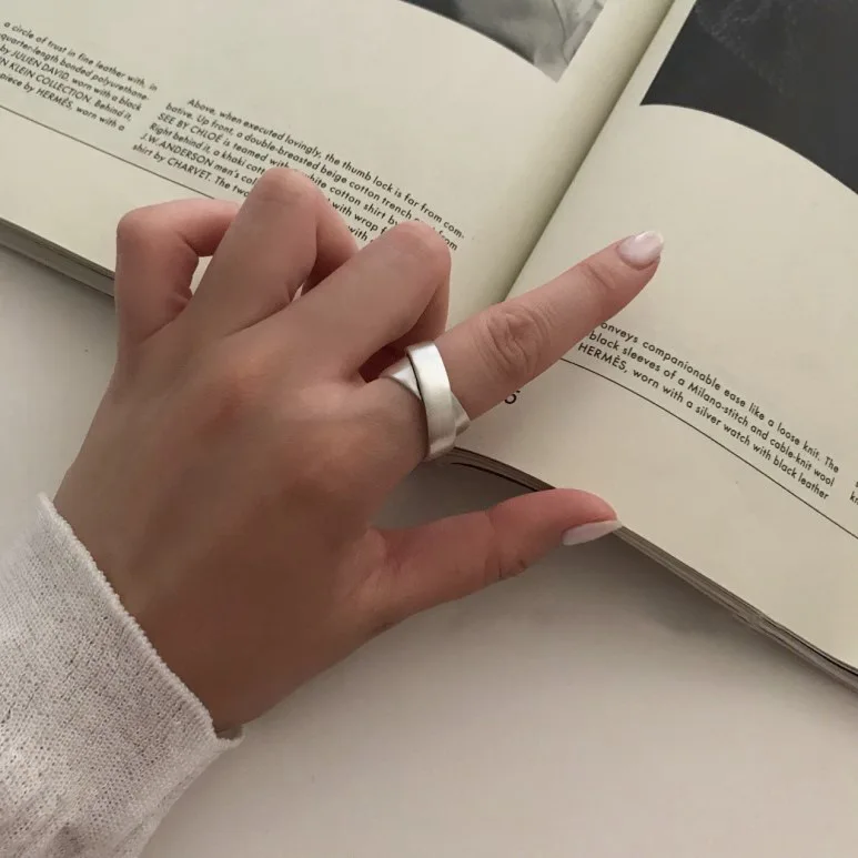 Кольцо из серебра 925 пробы с геометрическим рисунком для мужчин и женщин