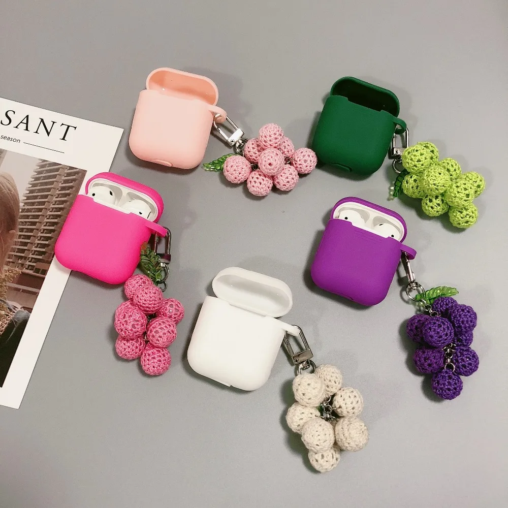 5 цветов ручная работа виноградный брелок сумка для беспроводных Bluetooth наушников