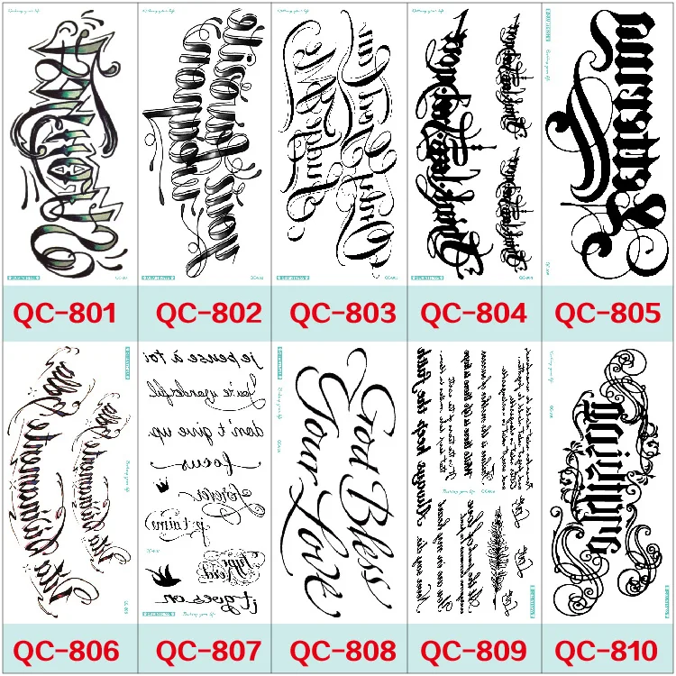 Новые татуировки слова в арабском стиле черная надпись перо боди арт грудь