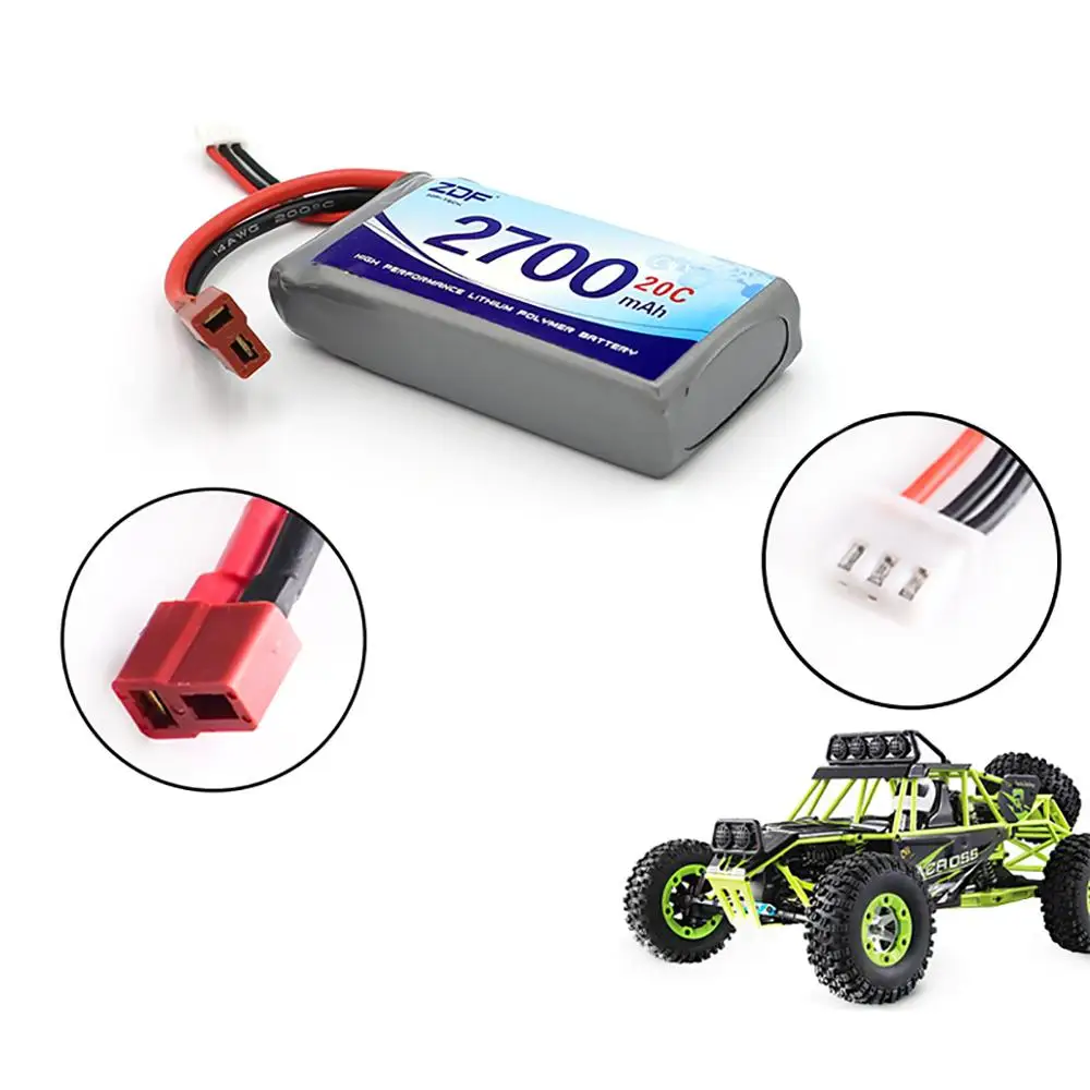 Аккумулятор Lipo 2S 7 4 В 2700 мАч 20C Max 40C для Wltoys 12428 12423 1:12 запасные части
