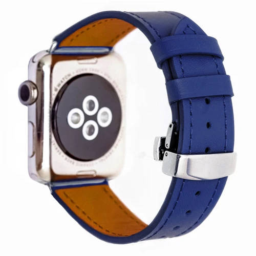 1 Развертываемая застежка ремешок для наручных часов Apple watch, версии 4 44 мм 40 мм кожаный ремешок для наручных часов iwatch, correa, 42 мм/38 мм/4/3/2/1 ремешок на запястье - Цвет ремешка: 1