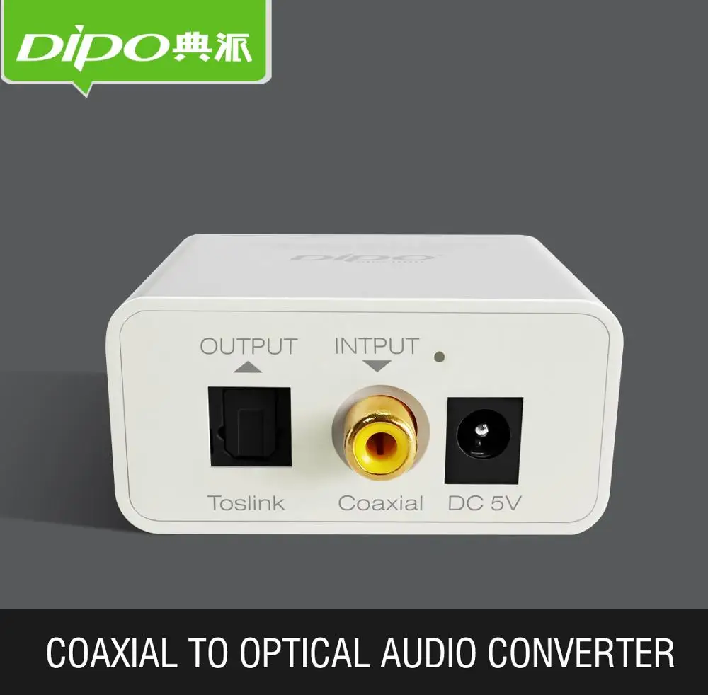 DIPO коаксиальный RCA к оптическому Toslink Цифровой аудио конвертер SPDIF S/PDIF декодер тв