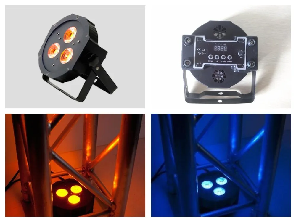 10 шт./лот IEC Powercorn LED плоский светильник Par 3x9 Вт RGB Tri 3 в 1 или 3x12 RGBW 4 quad 3x15 RGBWA 5 Slim disco |
