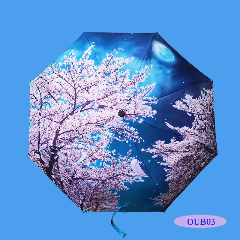 OUB03 LIKE RAIN масляной живописи женский зонтик дождь Женский Складной Зонтик Абстрактный художественный дизайн Зонты анти-УФ солнце детские зонтики YHS02 - Цвет: OUB03