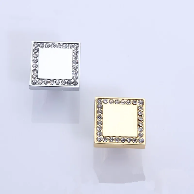 Ручка для украшения мебели из хрусталя золото серебро сплав цинка ящик кухонного