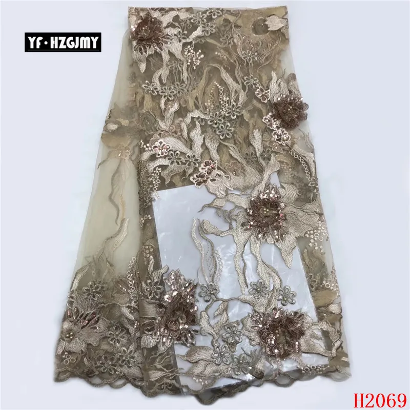 YF HZGJMY best seller french 3D flower lace fabric with sequins beaded african embroidery tulle for wedding dress A2069-1 | Дом и сад