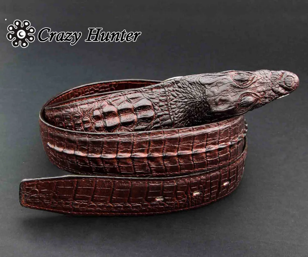 Мужской Байкерский кожаный ремень с крокодиловой головой|leather belt|biker leather beltcool belts