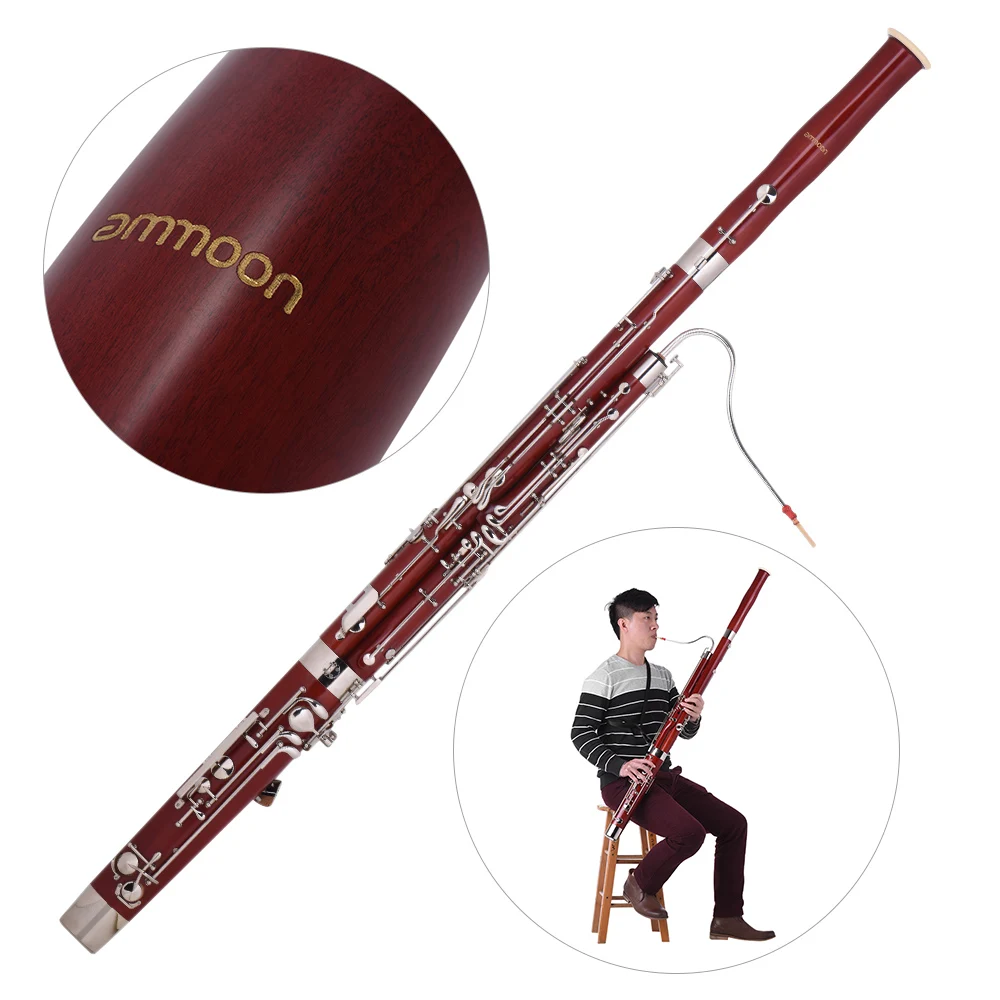 Ammoon Профессиональный Ключ C фагот клена Средства ухода за кожей Мельхиор