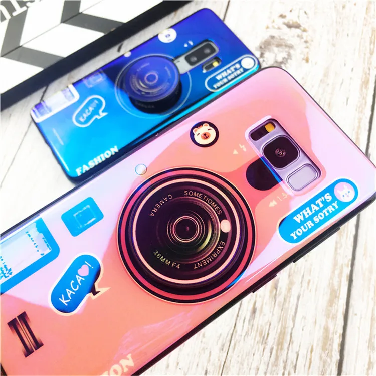 Подставка для мобильного телефона чехол Samsung Galaxy S8 S9 S10 Plus Note8 Note9 3D силиконовый
