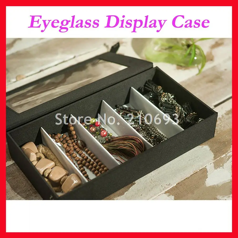 

5A Free Shipping Clear Cover Eyeglass Optical Frame Reading Glasses Sunglasses Display Case Box Hold 5pcs Of Glasses