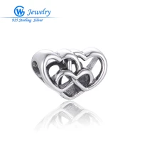 fashion jewelry 925 sterling silver trending heart family charm for diy accessory pendant jewelry t088h10