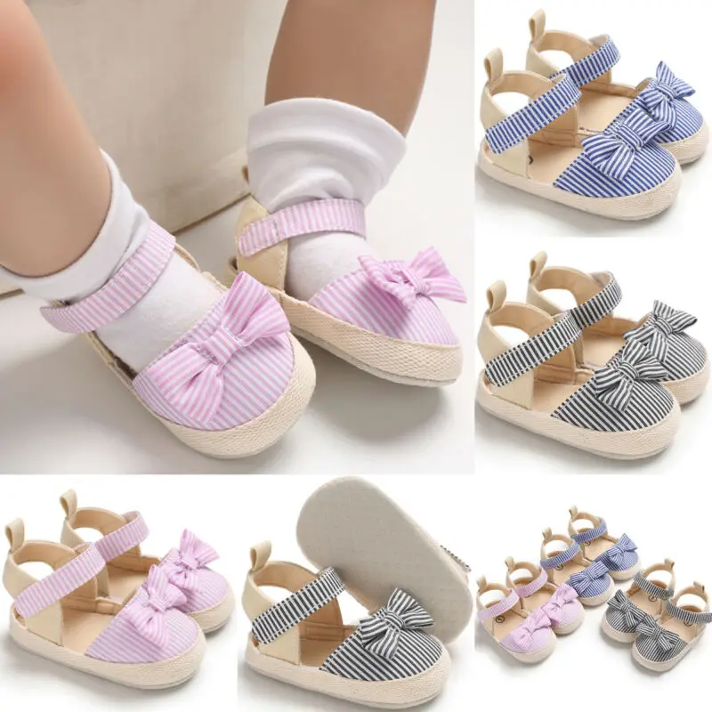 

Newborn Baby Girls Princess Sandals Shoes Toddler Prewalker Anti-slip Soft Sole
