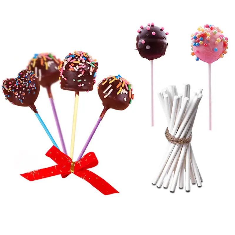 50/100 шт Цвет Cotton Candy леденец из бумаги Stick Fondant(сахарная) шоколад поп палочки леденца на палочке, ручная работа, Бумага палочки