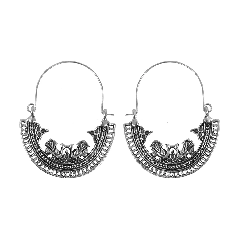 Style 6 Золотые серебряные металлические длинные Винтажные серьги, этнические серьги для женщин, полые висячие серьги праздничные подарки, ювелирных изделий - Окраска металла: Style 6