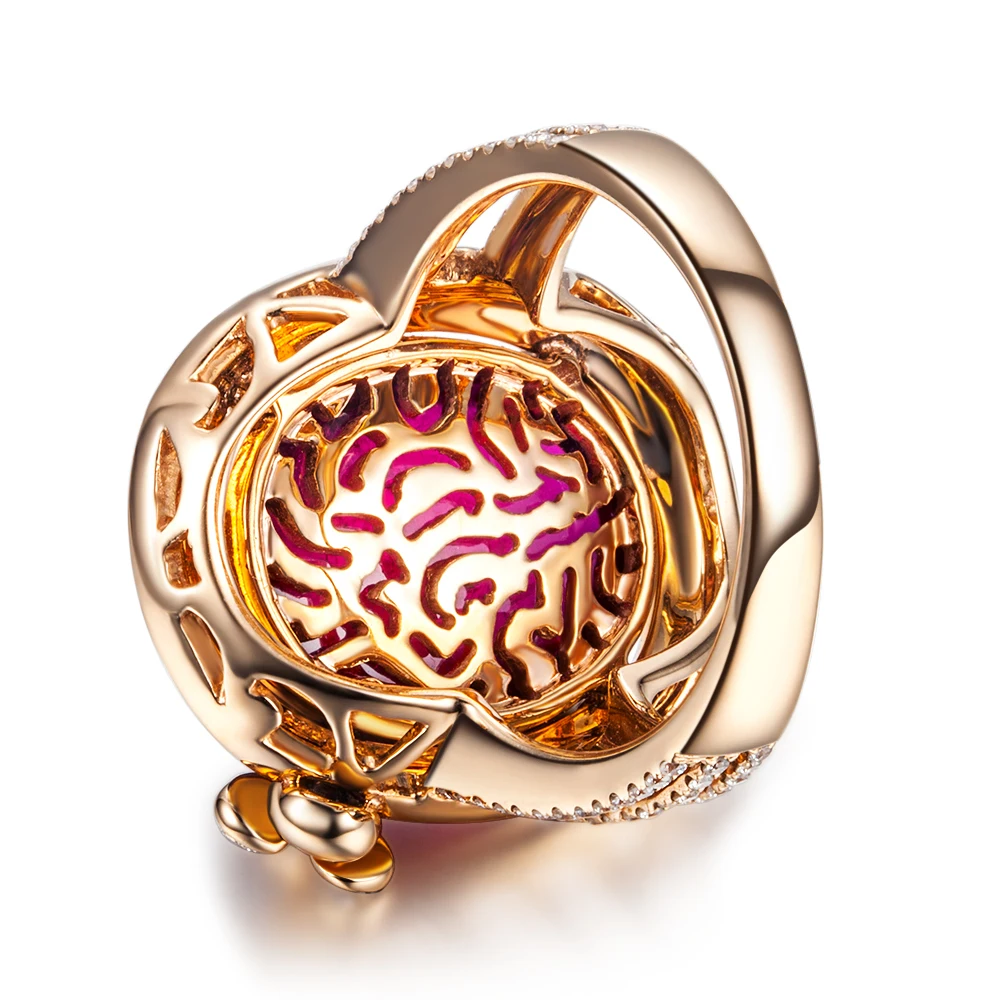 Роскошное турмалиновое кольцо ZOCAI из розового золота 18 К 14 50 карат 0 54 SR706T|ring 18k|18k