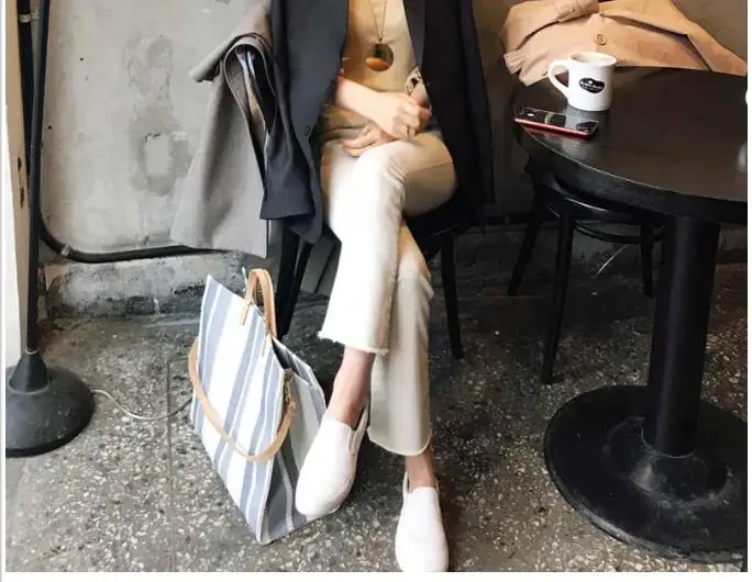 

Fashion women's tote bag large capacity female casual shoulder vintage messenger bag striped pattern bag GAIBINY9