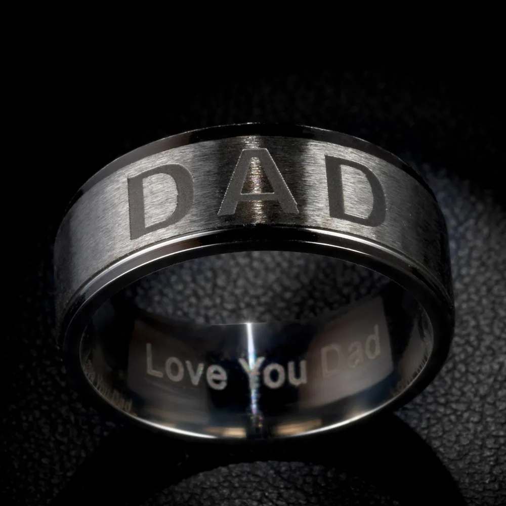 Кольцо из нержавеющей стали с гравировкой Love You Dad | Украшения и аксессуары