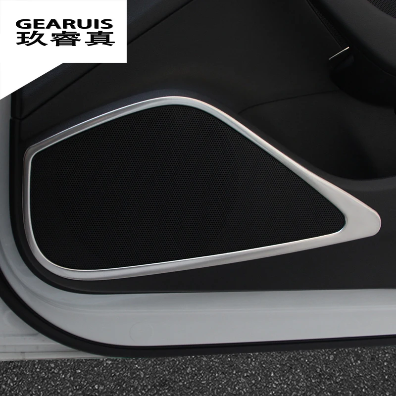 Стайлинг автомобиля наклейки из нержавеющей стали звуковая крышка динамика