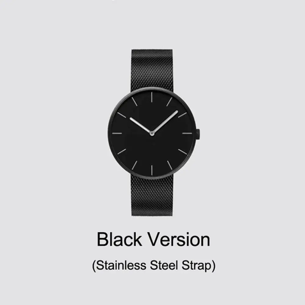 Black steel strap Xiaomi TwentySeventeen Аналоговые кварцевые наручные часы 39 мм светящиеся 3 АТМ водонепроницаемые Модные Элегантные смарт-пульт дистанционного управления Комплект - Цвет: Black steel strap