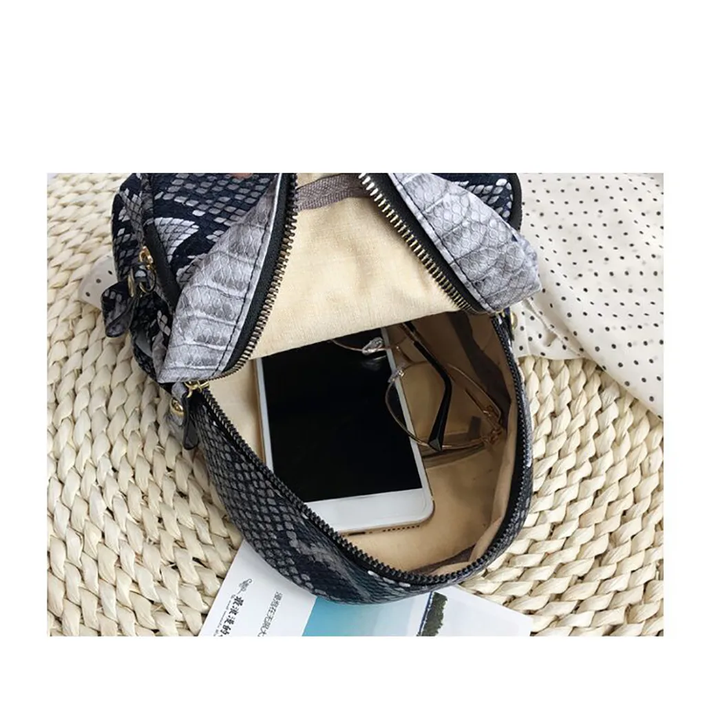 MUQGEW Female Backpack Leopard Snake Reticulated Canvas Versatile Print Fashion ZIPPER Pack Students Shoulder Bag mochila
