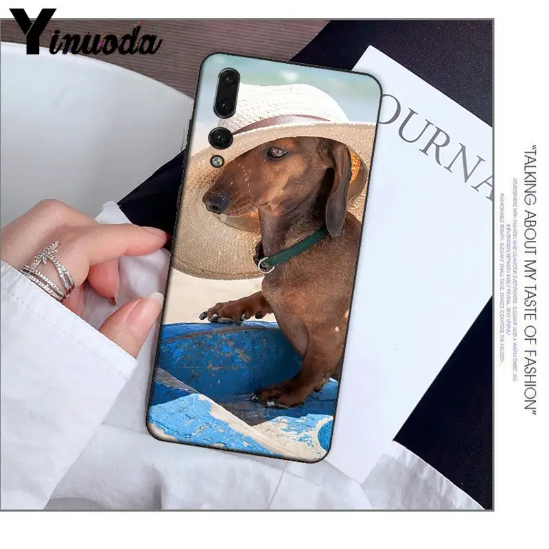 Умный чехол для телефона Yinuoda с изображением животных собак таксы Huawei Mate10 Lite P20 Pro