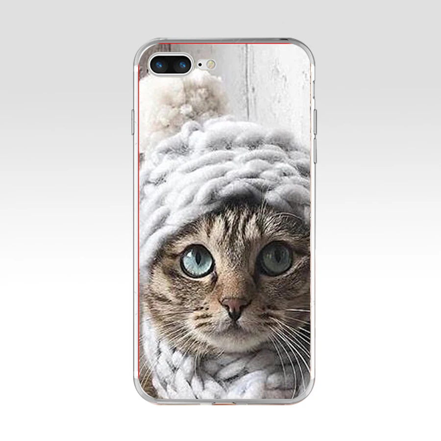 Чехол-накладка для Apple iPhone 6 6s 7 8 plus силикон ТПУ с изображением кошки котенка