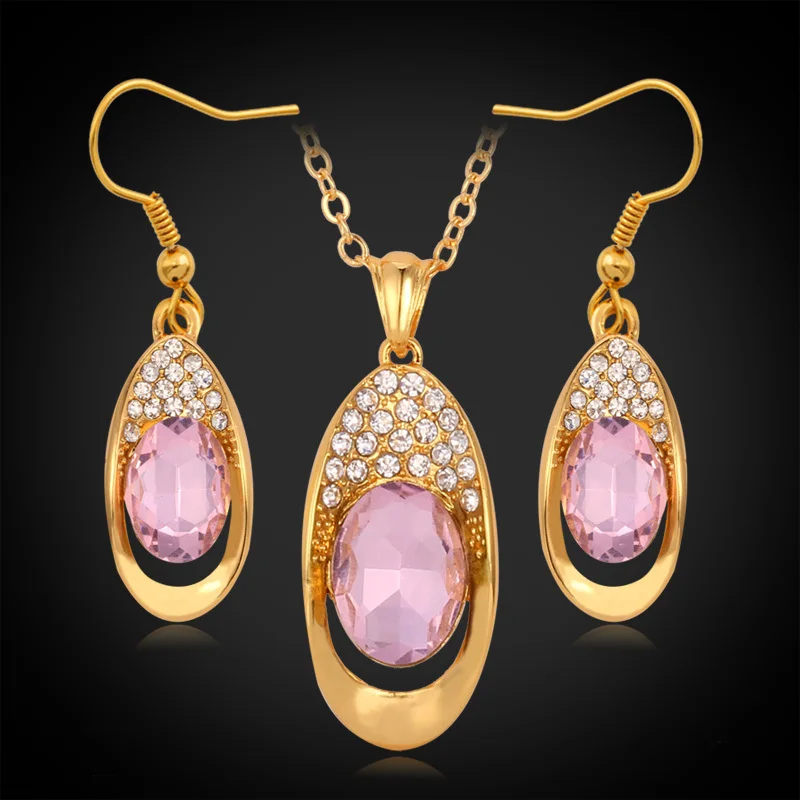 Комплект из колье и серёг с австрийским кристаллом|austrian crystal jewelry set|jewelry sets for