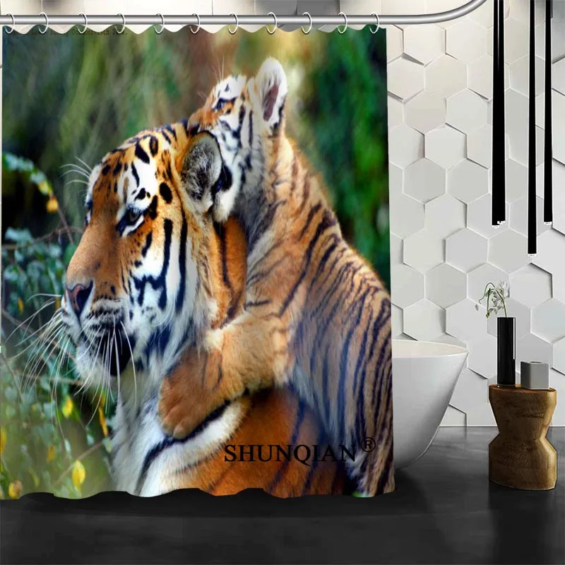 ShunQian Tiger Shower Curtain Funny For Bathroom Waterproof Polyester Fabric Eco-Friendly 2020 Bath Gift | Дом и сад