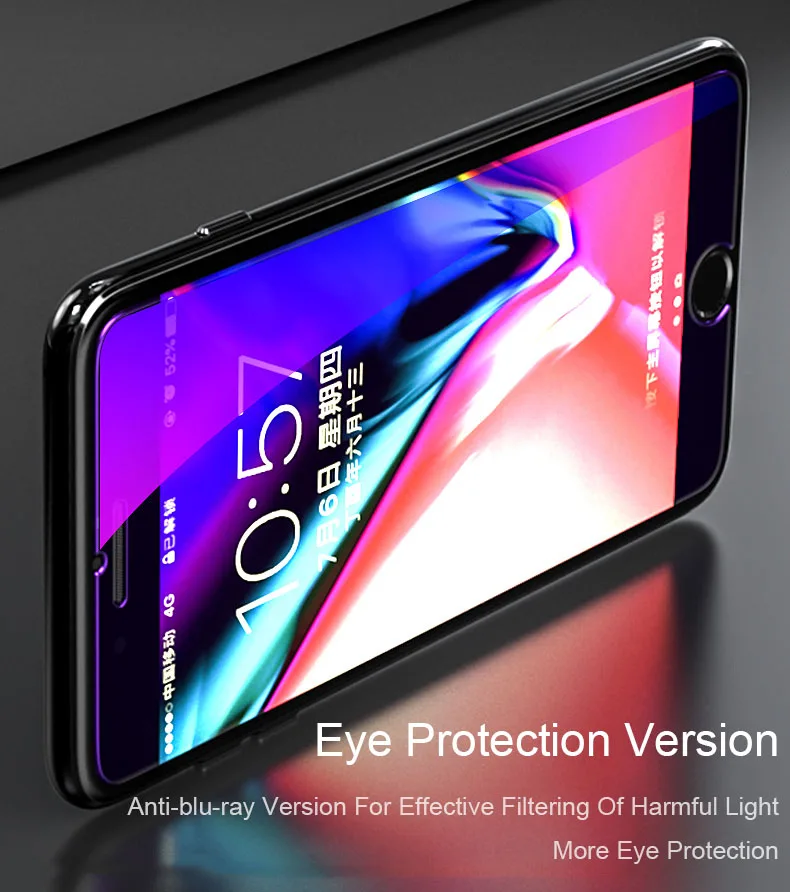 Закаленное стекло 9H для Iphone 8 7 6S 6 Plus, Защитное стекло для экрана для Iphone XS MAX X XR, стекло на 5 5S 5C SE, пленка с защитой от синего излучения