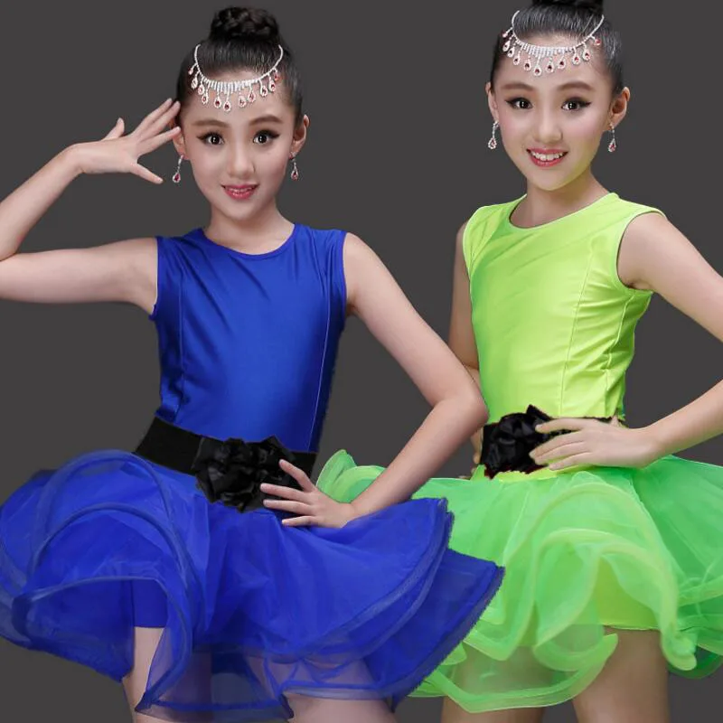 Для девочек латинские танцы Танцы платье Детская бальная танцевальная одежда