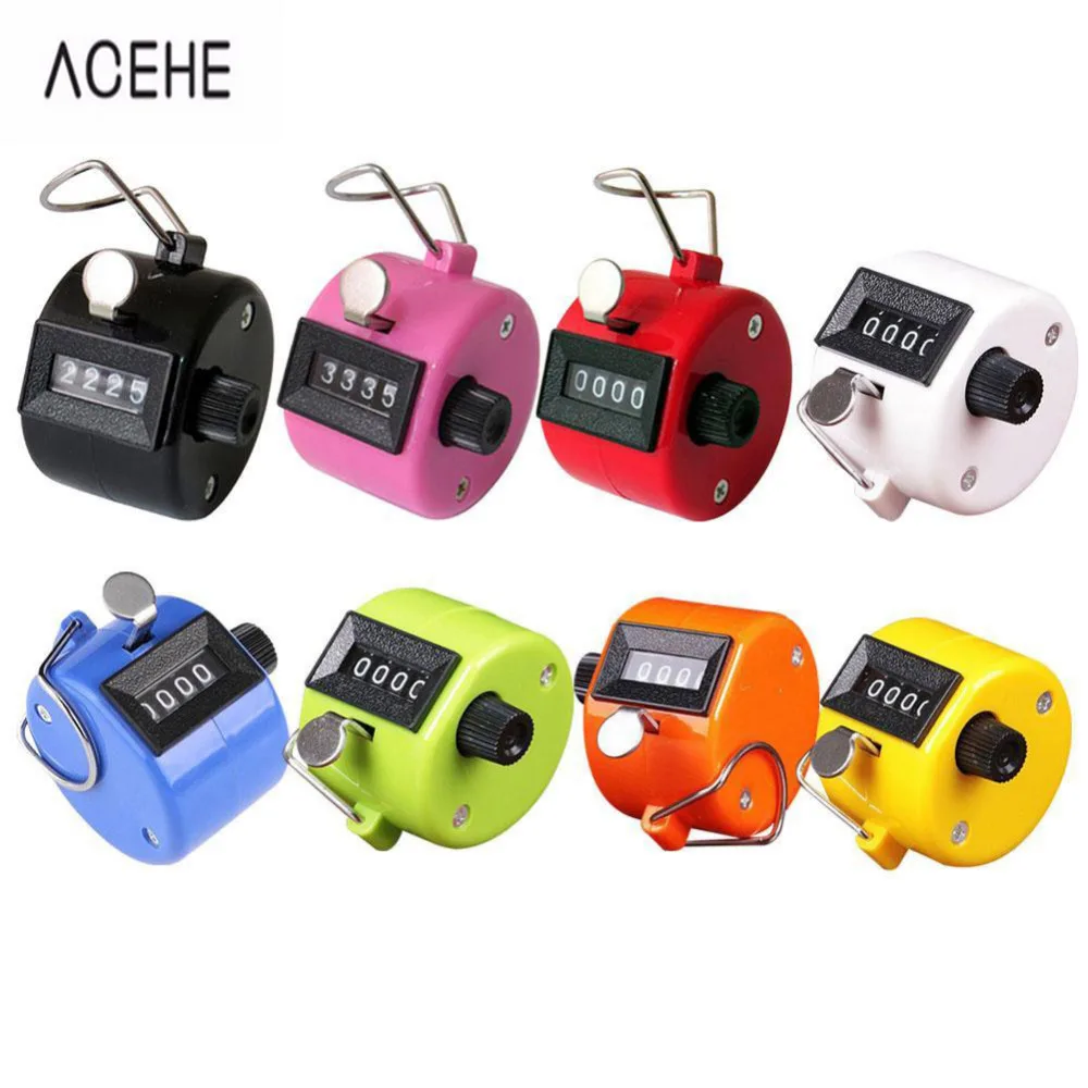 Ручной счетчик металла 4 цифры ручные счетчики нажатие ручной людей Счетный цвет