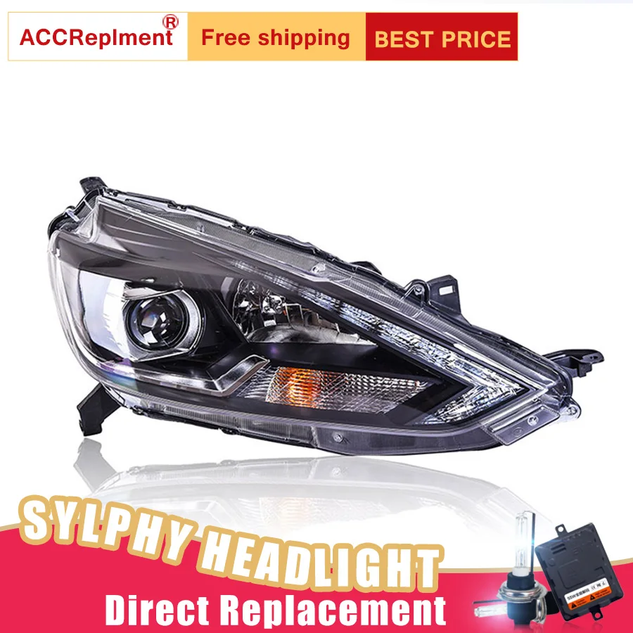 

2Pcs LED Headlights For Nissan Sylphy 2016-2018 led car lights Angel eyes xenon HID KIT Fog lights LED Daytime Running Lights