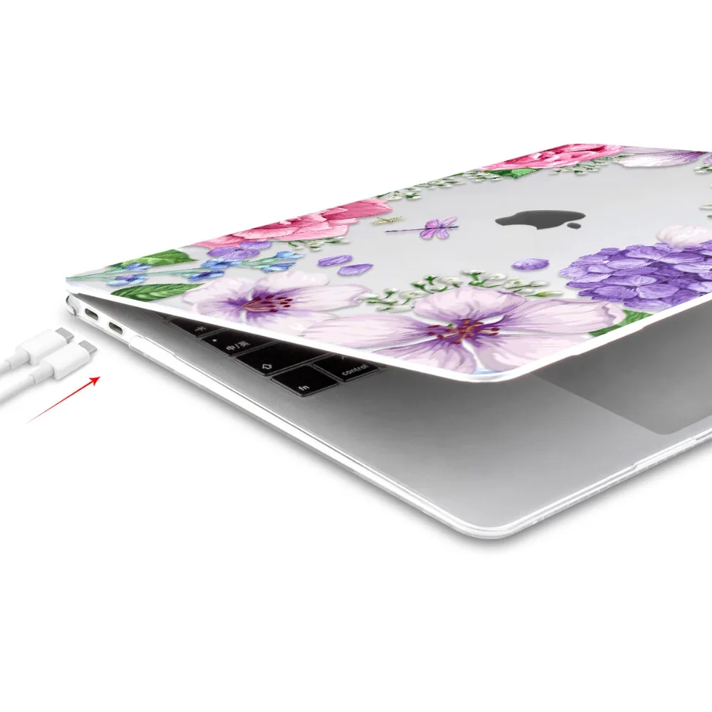 Batianda милые цветы 4в1 жесткий чехол с клавиатурой для MacBook Air Pro retina 11 12 13 15 Touch Bar A1989 A1708 A1990