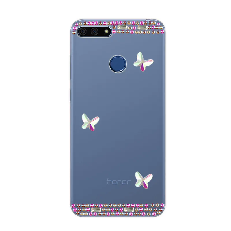 Clear Rhinestone Cases For Huawei mate 20 lite pro 8 10 9 diy Transparent holder stander cover honor 9i 6x nova 2i |