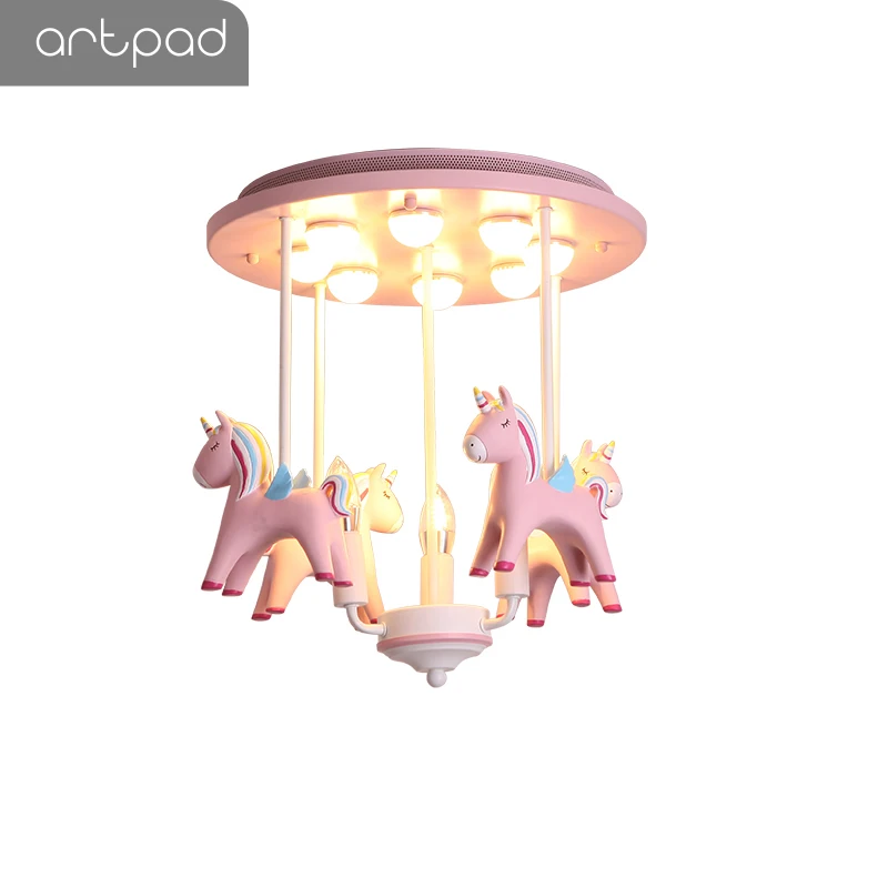 Artpad розовый современный светодиодный люстра лампа для детской комнаты Спальня