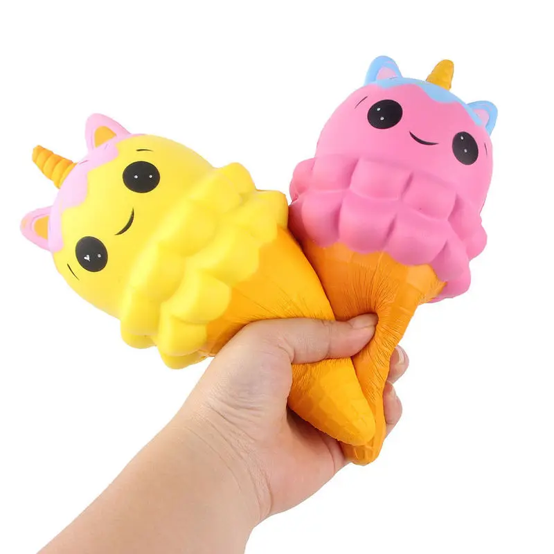 Kawaii Милая Радужная лошадка с двойной головкой Единорог Медведь звезда мороженое телефон ремешок для сжимания медленно распрямляющаяся Джамбо амулеты легко сдавливаемые игрушки подарок