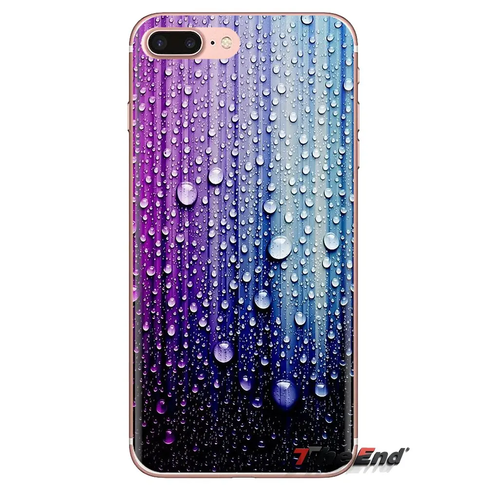 Soft Transparent Cases Covers Blue and purple raindrops Art For Xiaomi Redmi 4A S2 Note 3 3S 4 4X 5 Plus 6 7 6A Pro Pocophone F1 |