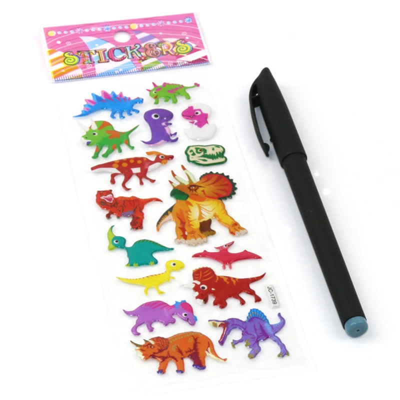 1 лист/Набор Размер s случайный 3D мерный динозавр Юрского периода Dtickers для детей