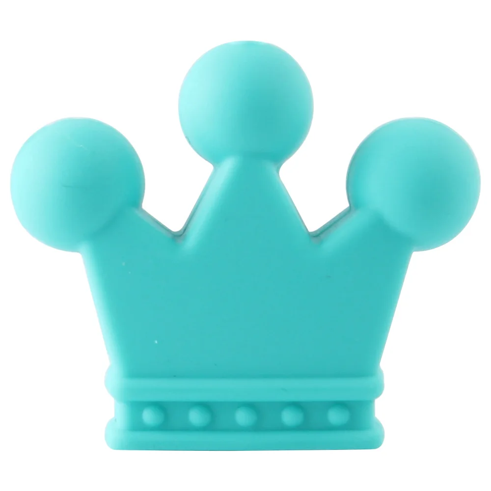 5pcs Turquoise 5 шт. 35 мм пищевая Корона Силиконовый Прорезыватель для зубов из бусин грызунов Детские Прорезыватели для зубов DIY Прорезыватели ожерелье аксессуары для кормления и подарок - Цвет: 5pcs Turquoise