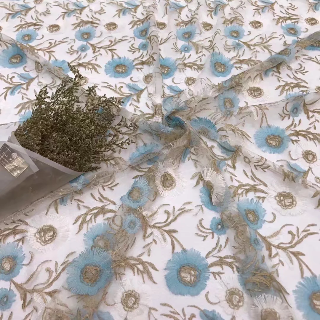 BEAUTIFICAL 3d lace fabrics 5 yards african net fabric with embroidery nigerian french high quality JYN269 | Дом и сад
