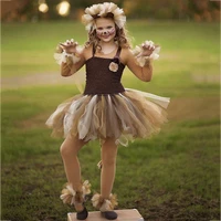 cute lion king cartoon animal cosplay tutu dress kids christmas party dresses for girls knee length dress set baby girl clothes