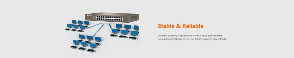 Tenda TEF1024D 24 Порты и разъёмы 10/100 M Enternet сетевой коммутатор QoS, половина/полный DuplexLACP полный дуплекс Поддержка VLAN Auto MDI/MDI-X