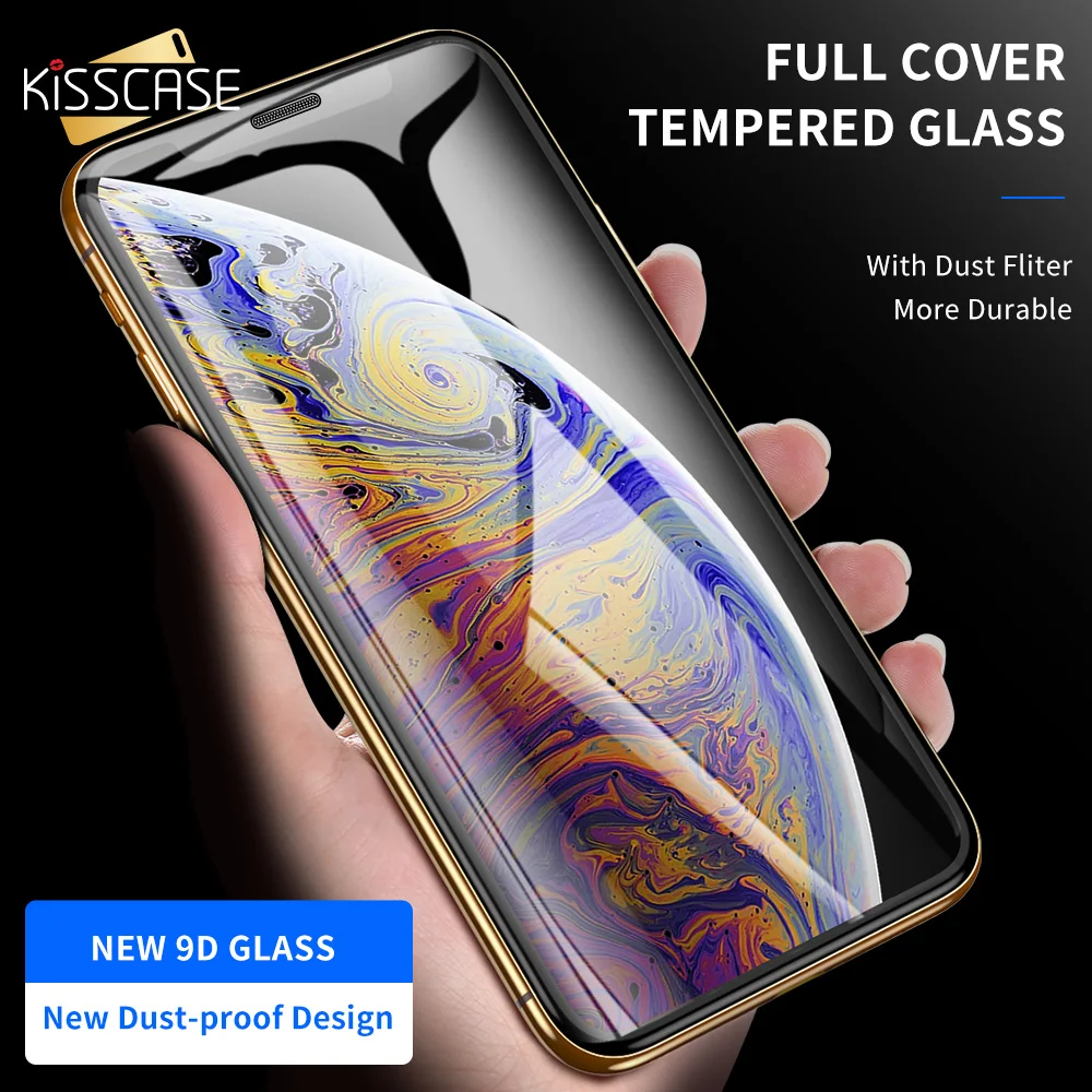 Защитное стекло KISSCASE закаленное с закругленными краями для iphone XR XS X 9D|Защитные