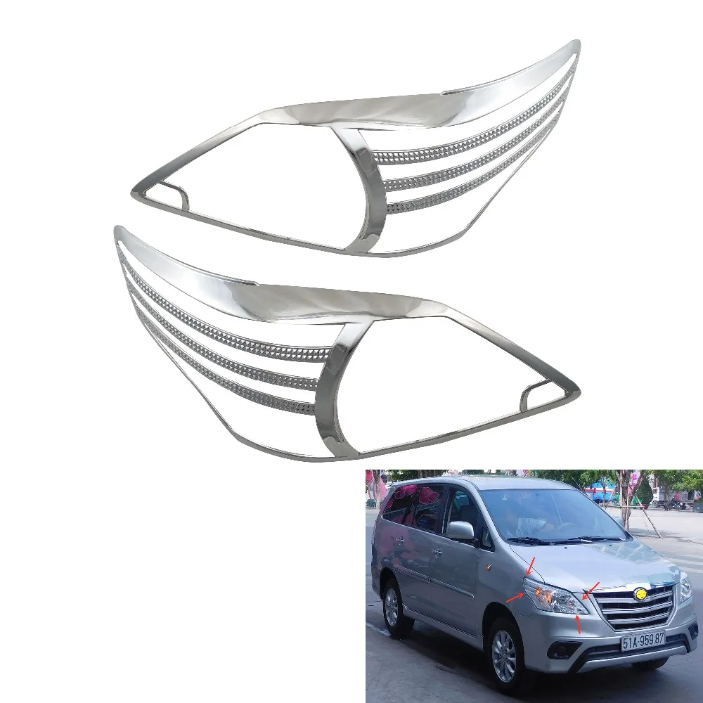 Хромированная накладка на переднюю фару для Toyota INNOVA 2012 накладные фары