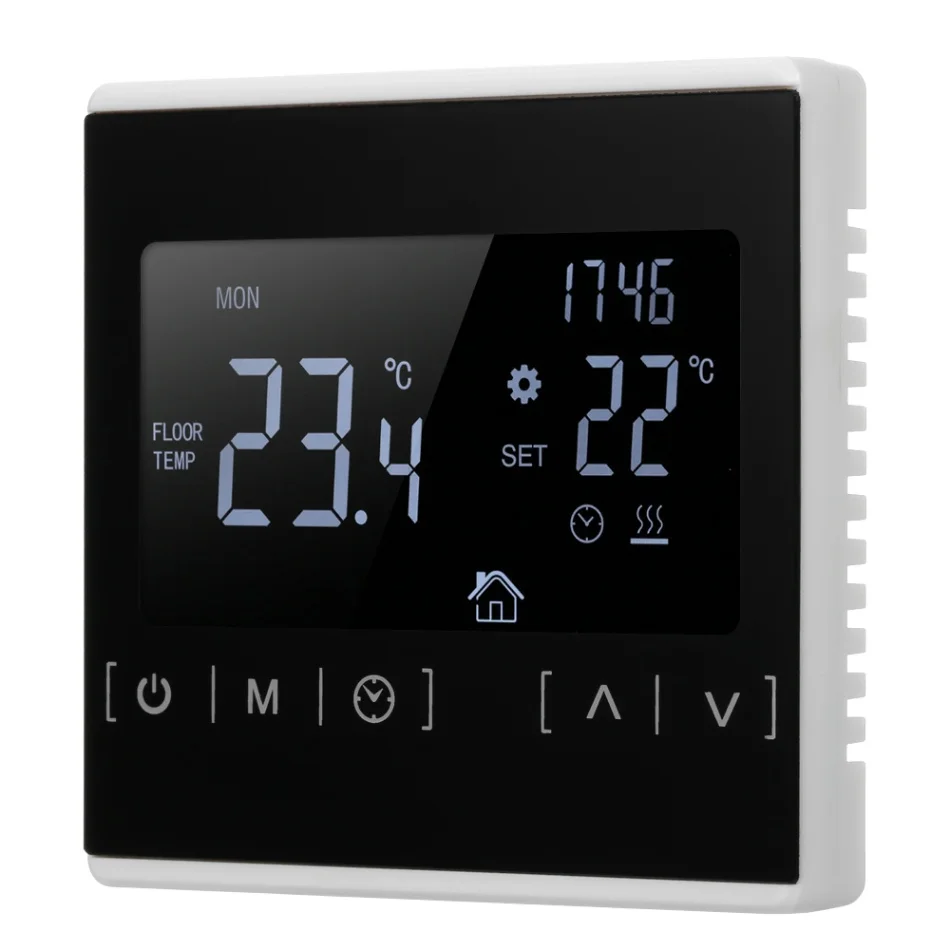 Black White AC85-240V Температура контроллер ЖК-дисплей Сенсорный экран термостат Электрический пол Система нагрева воды отопления терморегулятор - Цвет: Black White