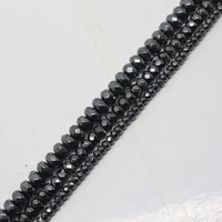 mini order is 7 2x33x43x6mm faceted black hematite rondelle abacus beads jewelry making strand 15
