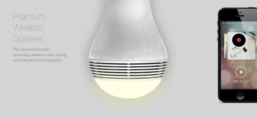 MIPOW PlayBulb, беспроводной Bluetooth 4,0, умный светодиодный динамик, декоративный светильник для рождественской вечеринки, лампочка, бесплатное управление через приложение, 3 Вт, 110-240 В